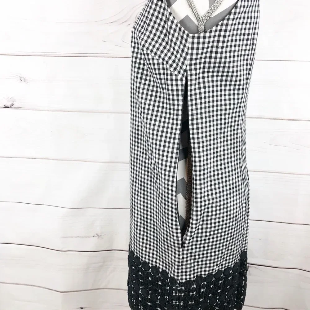 Michael Kors black & white check dress size 4